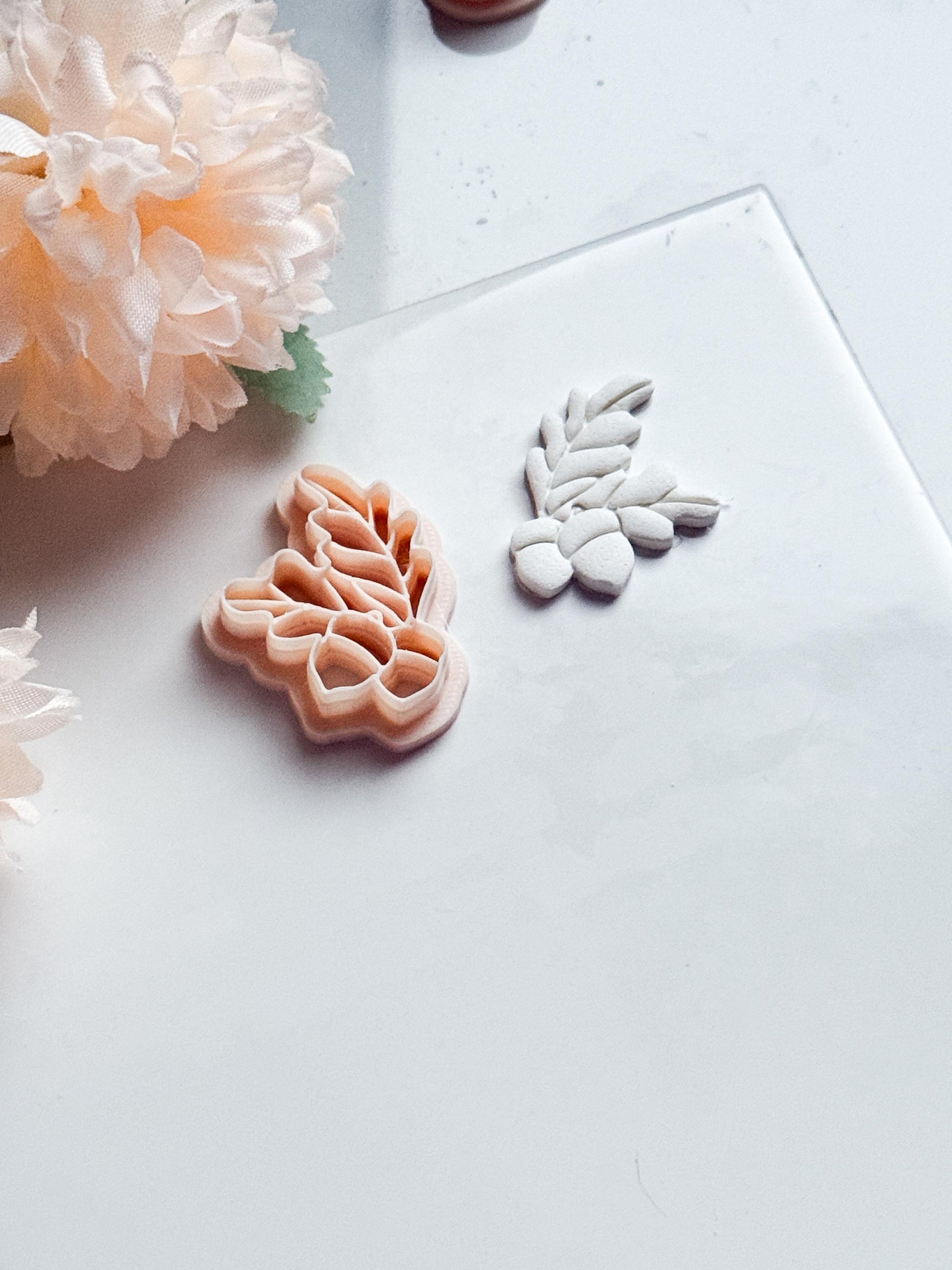 Oak & Acorn Clay Cutter, Fall Jewelry Mold
