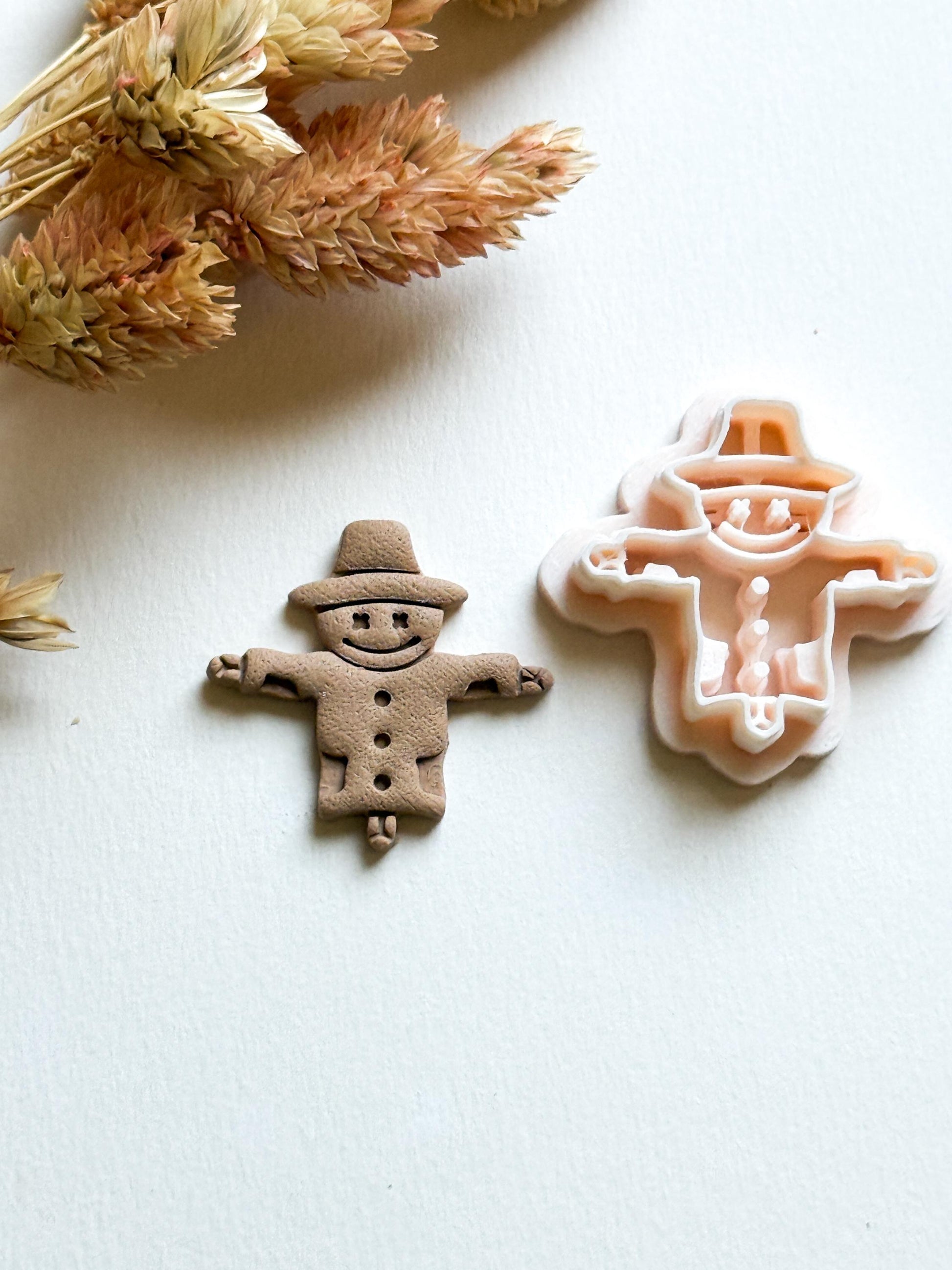 Scarecrow Polymer Clay Cutter: Autumn Harvest Earrings, Thanksgiving Jewelry