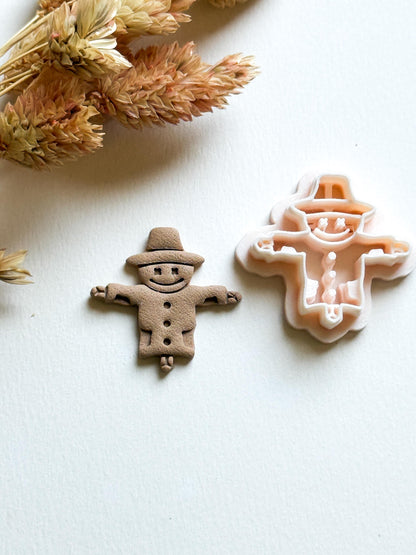 Scarecrow Polymer Clay Cutter: Autumn Harvest Earrings, Thanksgiving Jewelry