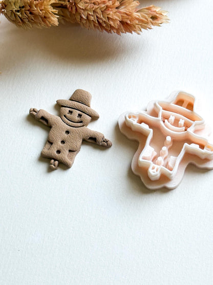 Scarecrow Polymer Clay Cutter: Autumn Harvest Earrings, Thanksgiving Jewelry
