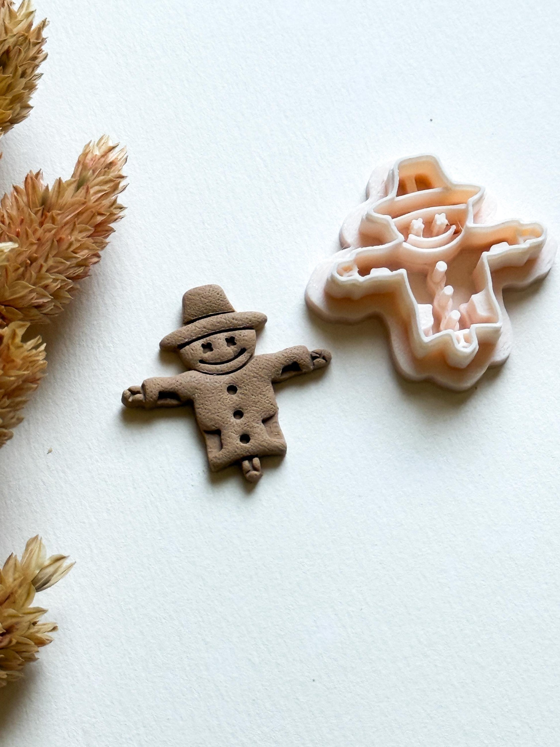 Scarecrow Polymer Clay Cutter: Autumn Harvest Earrings, Thanksgiving Jewelry
