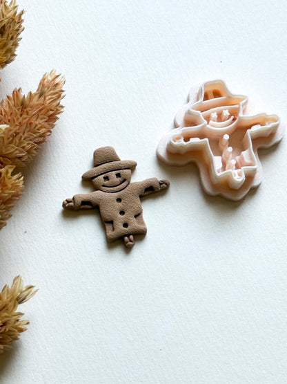 Scarecrow Polymer Clay Cutter: Autumn Harvest Earrings, Thanksgiving Jewelry