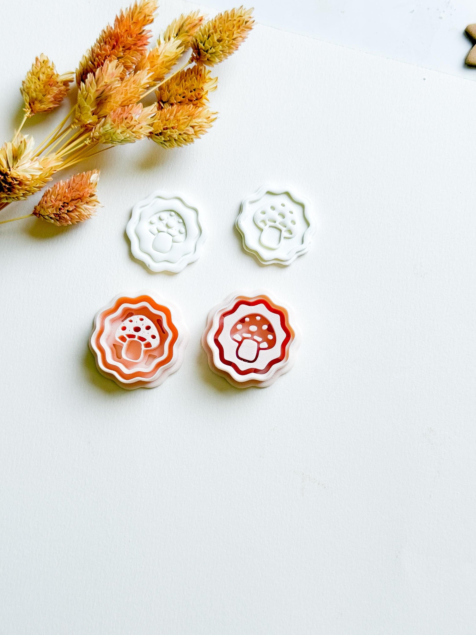 Mushroom Cameo Clay Cutter Set: Cottagecore Toadstool Jewelry Designs
