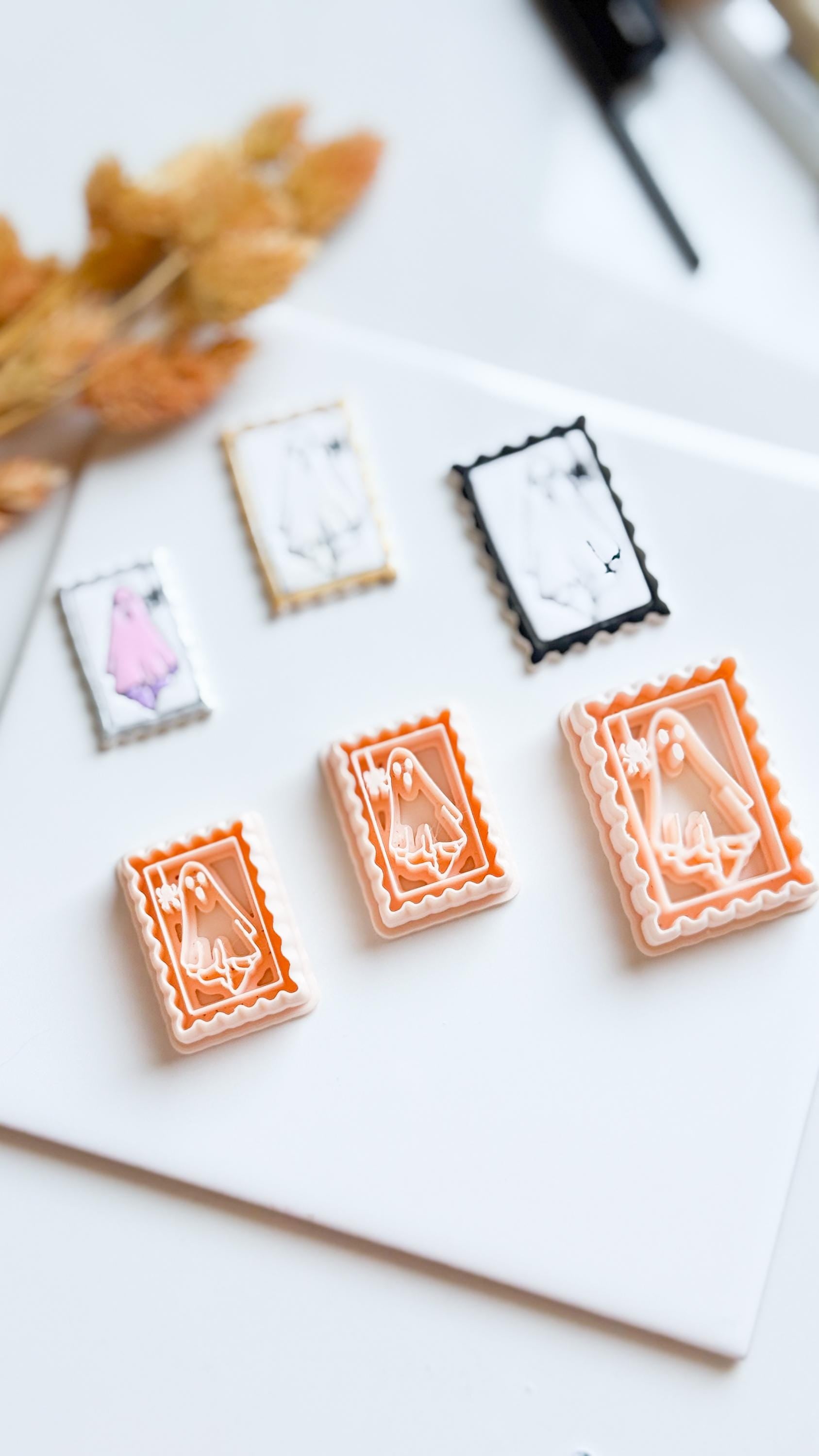 Ghost Stamp Cutter: Halloween Polymer Clay Mold - Spooky Earrings, Charms