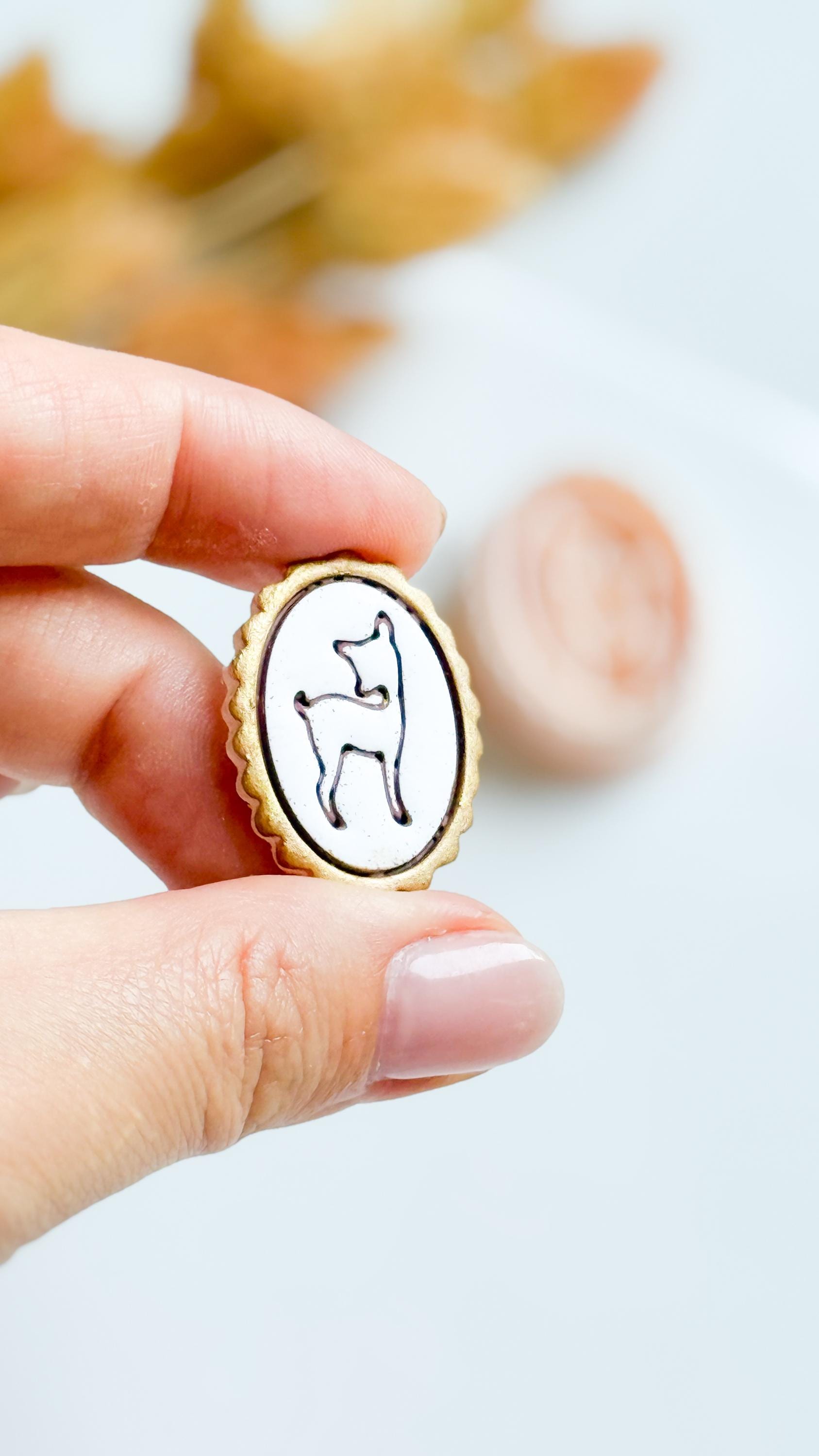 Deer in Oval Frame Cutter: Polymer Clay Earrings, Charms - 30/35 mm
