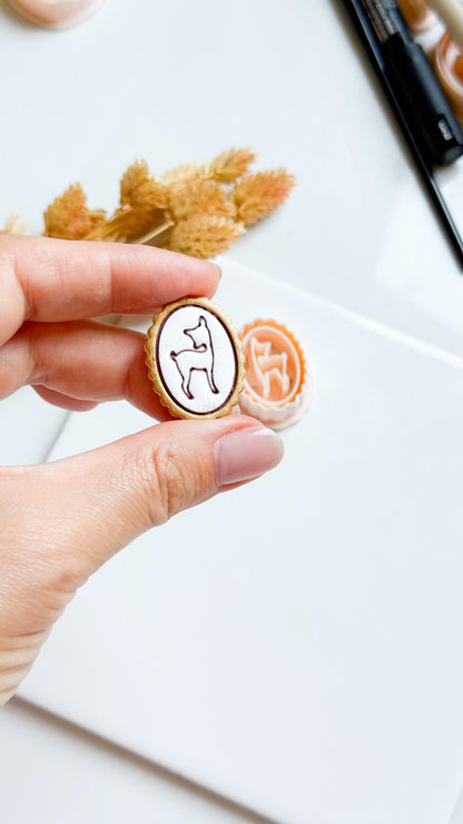 Deer in Oval Frame Cutter: Polymer Clay Earrings, Charms - 30/35 mm