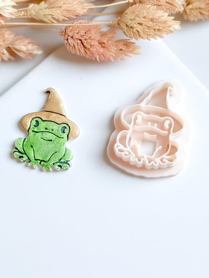 Witch Hat Frog Polymer Clay Cutter: Halloween Earring Mold