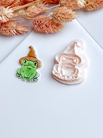 Witch Hat Frog Polymer Clay Cutter: Halloween Earring Mold