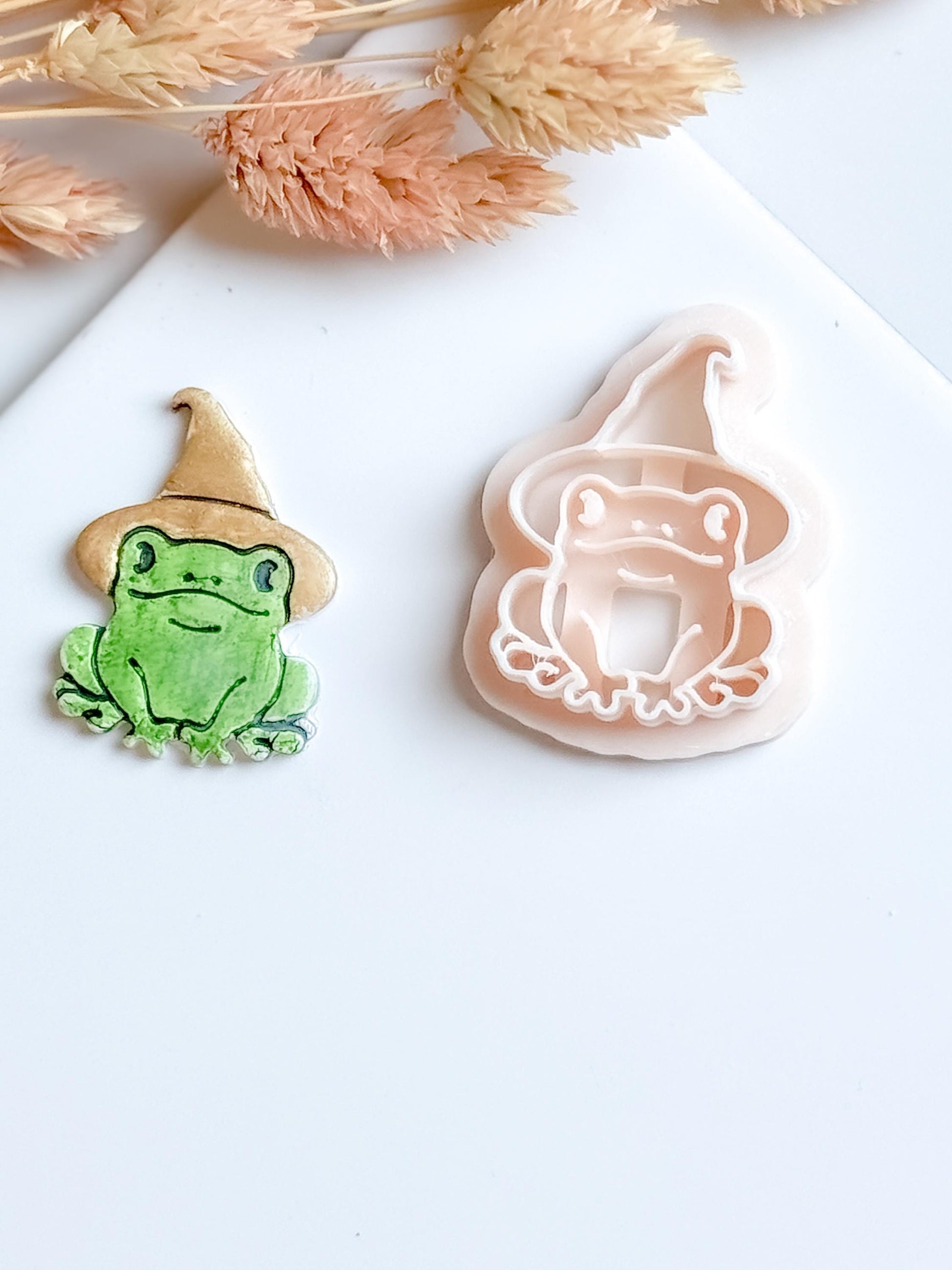 Witch Hat Frog Polymer Clay Cutter: Halloween Earring Mold