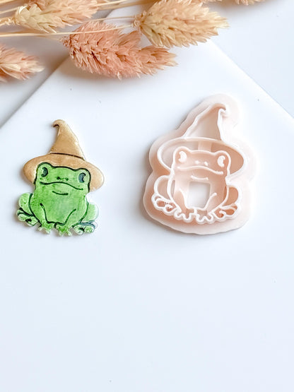 Witch Hat Frog Polymer Clay Cutter: Halloween Earring Mold