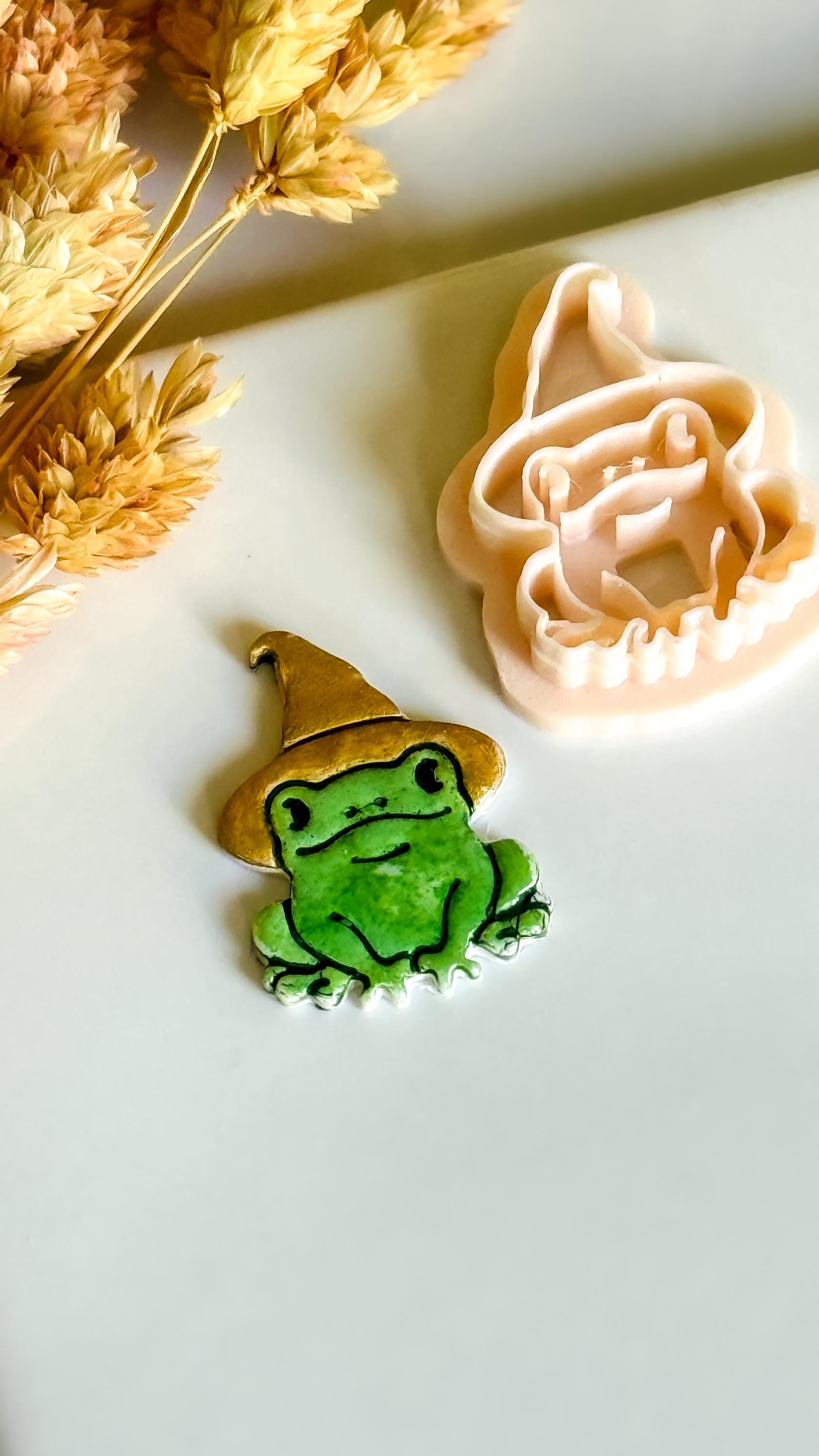 Witch Hat Frog Polymer Clay Cutter: Halloween Earring Mold