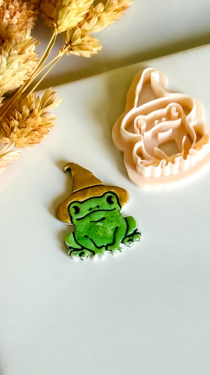 Witch Hat Frog Polymer Clay Cutter: Halloween Earring Mold