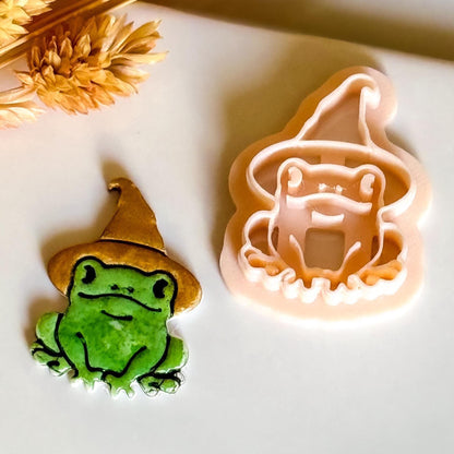 Witch Hat Frog Polymer Clay Cutter: Halloween Earring Mold
