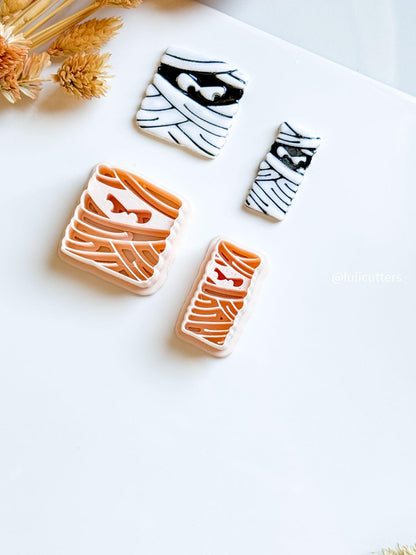 Halloween Mummy Face Cutter Set: Polymer Clay Earrings & Jewelry Making