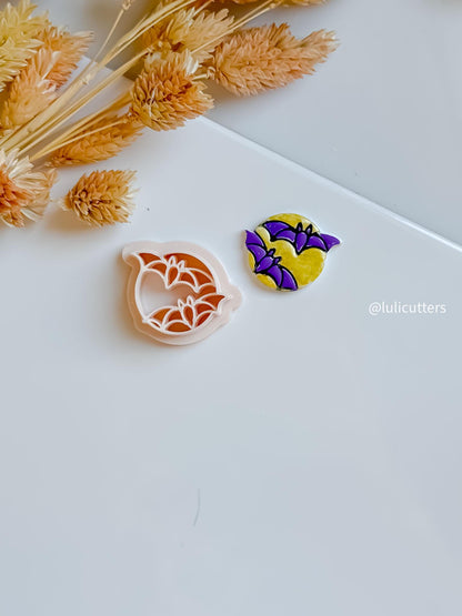 Double Bat Clay Cutter: Halloween Earring Mold, Gothic Jewelry