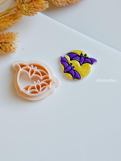 Double Bat Clay Cutter: Halloween Earring Mold, Gothic Jewelry