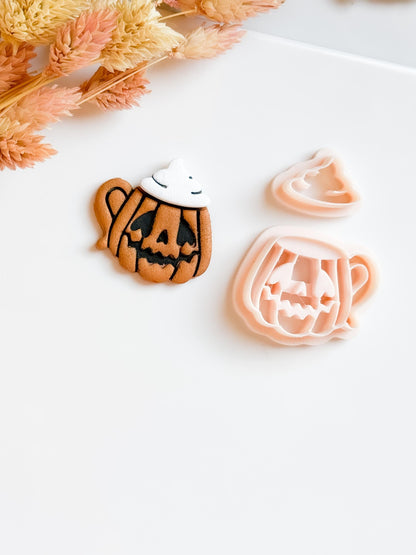 Pumpkin Mug Clay Cutter Set: Halloween Jack-o'-Lantern Earrings & Charms