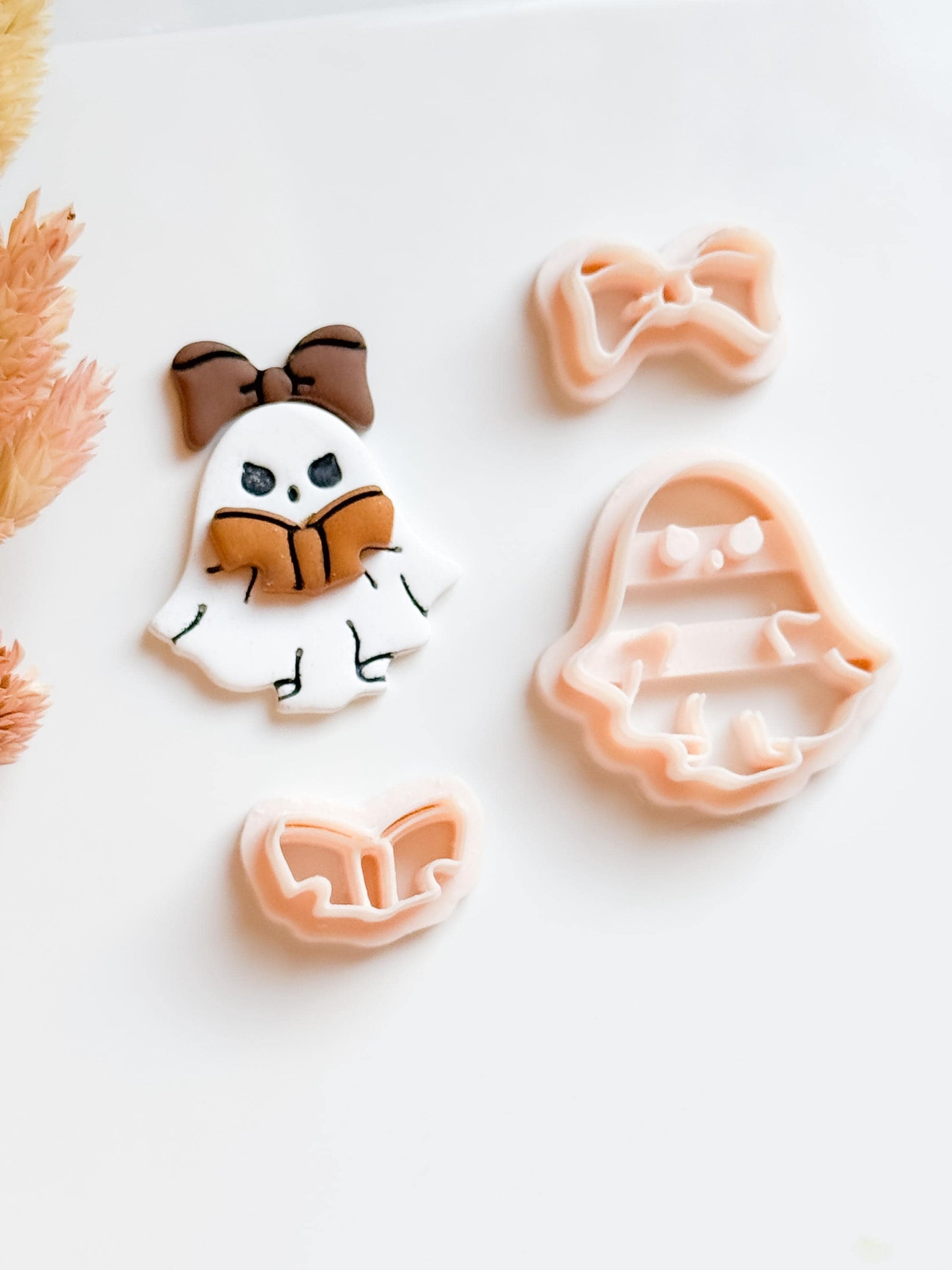Kawaii Ghost Girl Cutter Set: Polymer Clay Halloween Jewelry Mold
