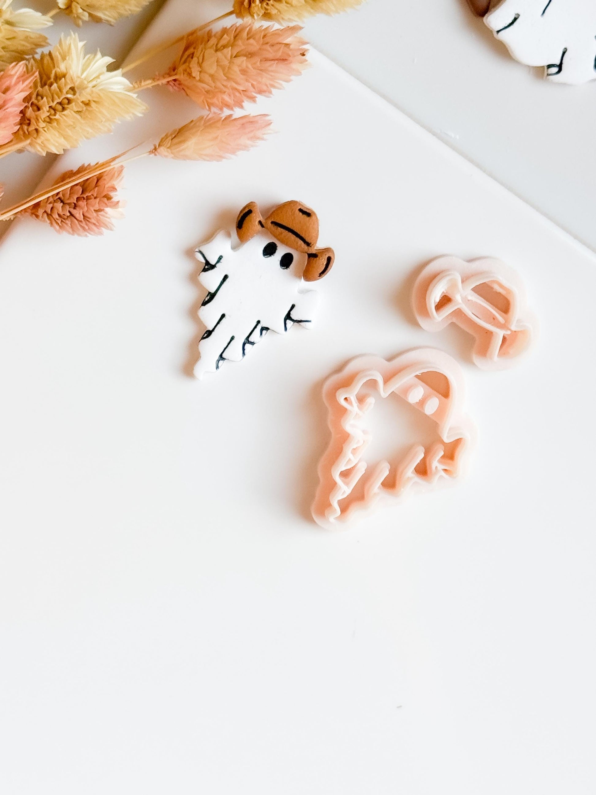 Cowboy Ghost Clay Cutter Set: Western Halloween Earring Mold
