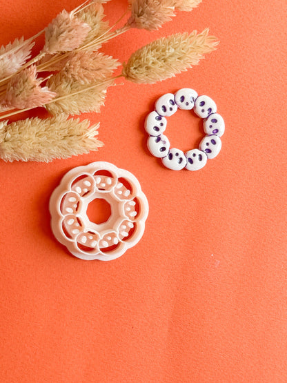 Skull Wreath Clay Cutter: Halloween Jewelry Making Tool