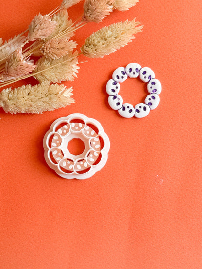 Skull Wreath Clay Cutter: Halloween Jewelry Making Tool