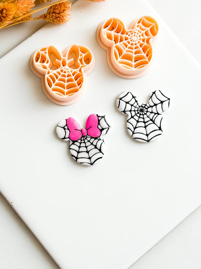 Spiderweb Mouse Head Clay Cutters: Halloween Jewelry Making