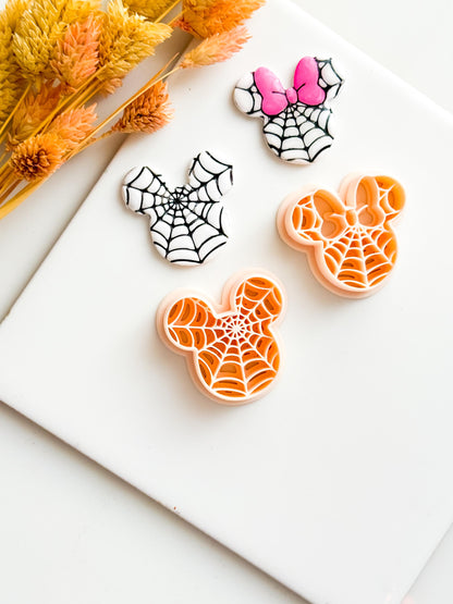 Spiderweb Mouse Head Clay Cutters: Halloween Jewelry Making