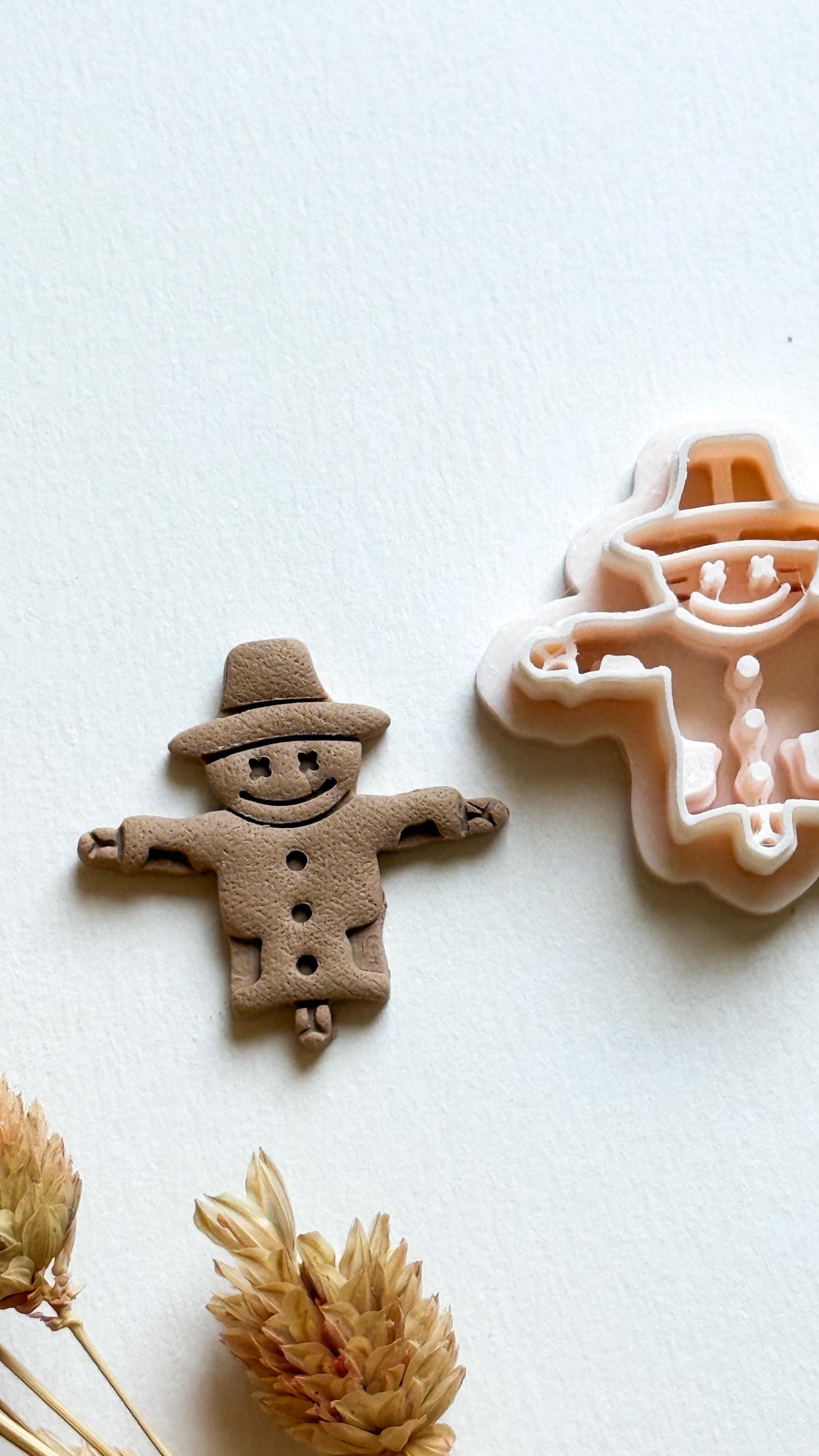 Scarecrow Polymer Clay Cutter: Autumn Harvest Earrings, Thanksgiving Jewelry