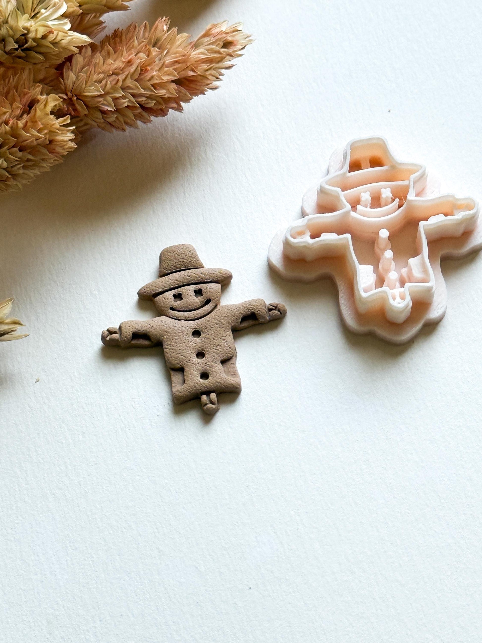 Scarecrow Polymer Clay Cutter: Autumn Harvest Earrings, Thanksgiving Jewelry