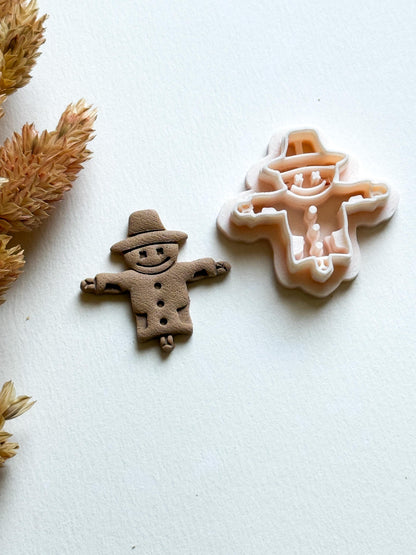 Scarecrow Polymer Clay Cutter: Autumn Harvest Earrings, Thanksgiving Jewelry