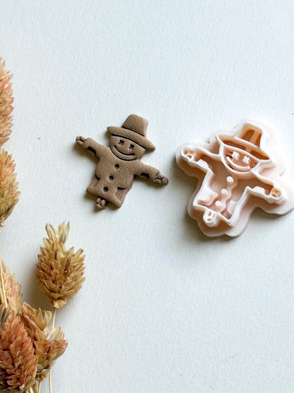 Scarecrow Polymer Clay Cutter: Autumn Harvest Earrings, Thanksgiving Jewelry