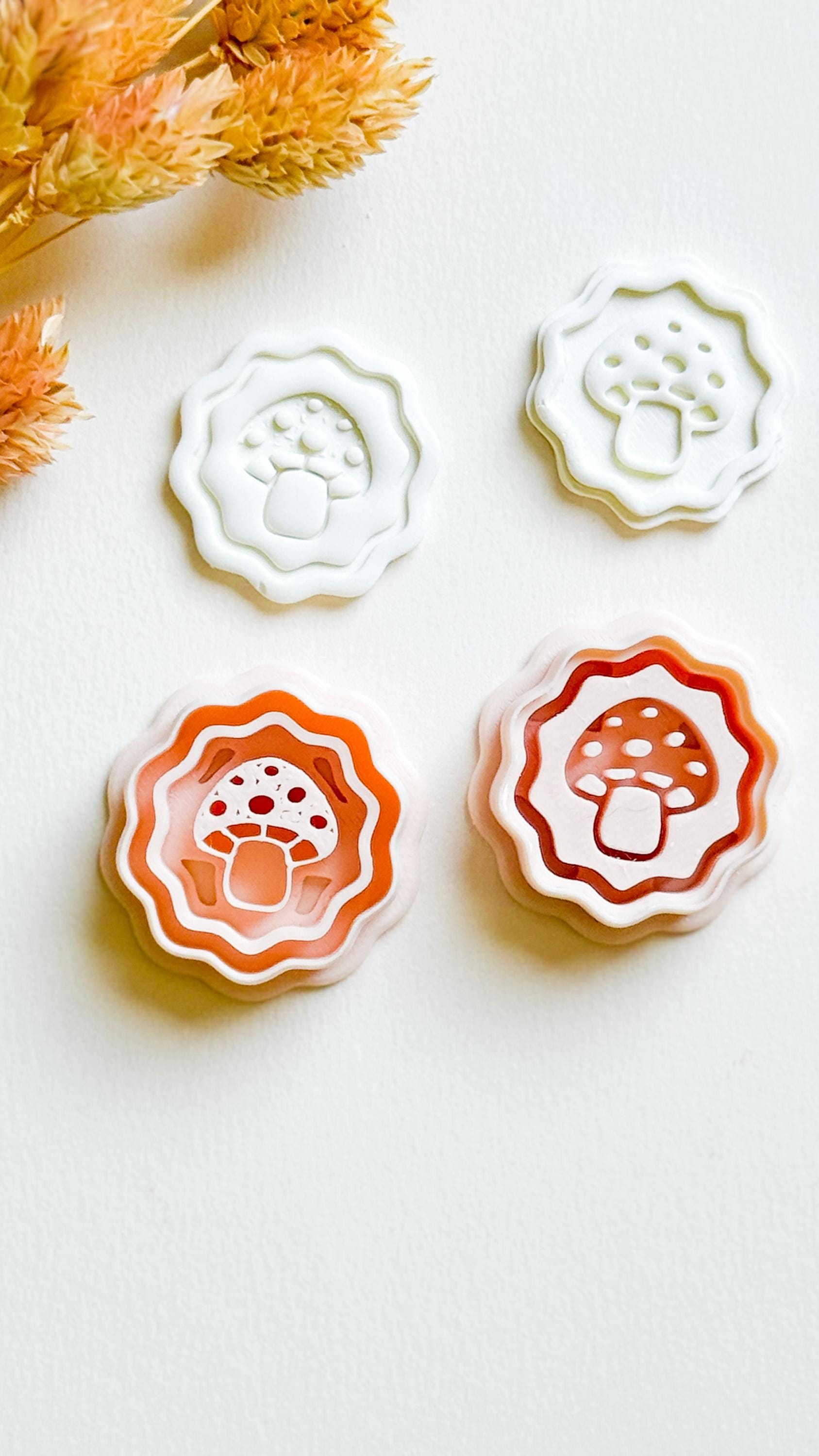 Mushroom Cameo Clay Cutter Set: Cottagecore Toadstool Jewelry Designs