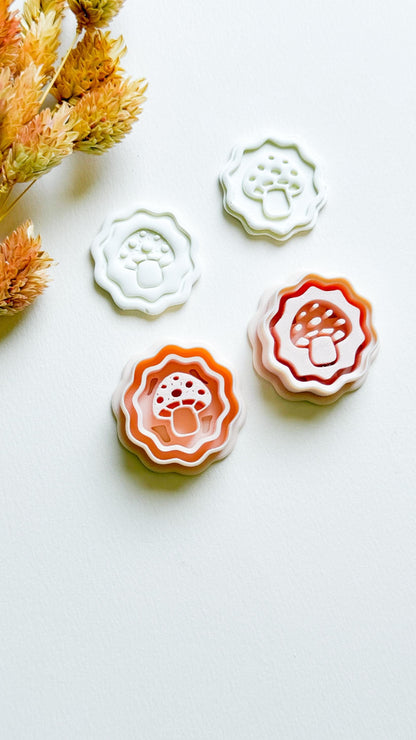 Mushroom Cameo Clay Cutter Set: Cottagecore Toadstool Jewelry Designs