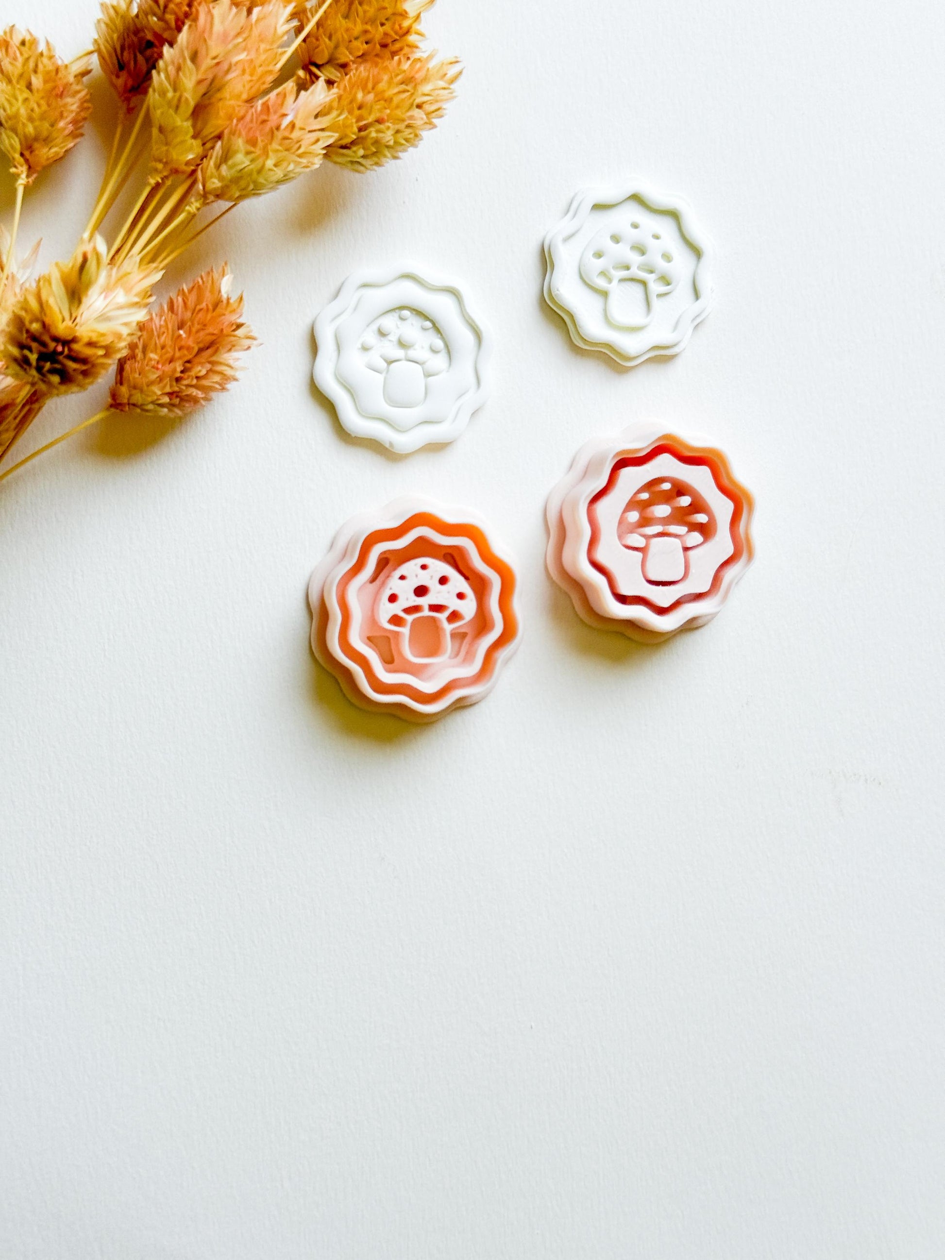 Mushroom Cameo Clay Cutter Set: Cottagecore Toadstool Jewelry Designs