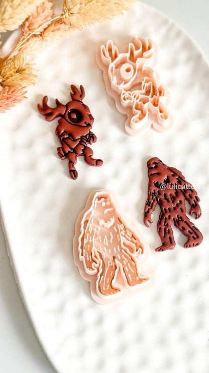 Bigfoot & Wolpertinger Clay Cutters: Halloween Cryptid Earring Jewelry Making