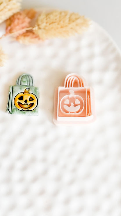 Halloween Polymer Clay Cutter: Pumpkin Trick or Treat Bag - Spooky Jewelry