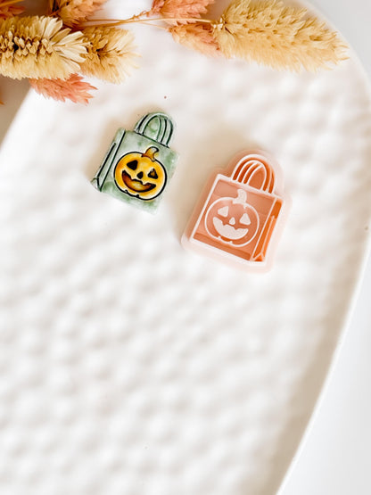 Halloween Polymer Clay Cutter: Pumpkin Trick or Treat Bag - Spooky Jewelry