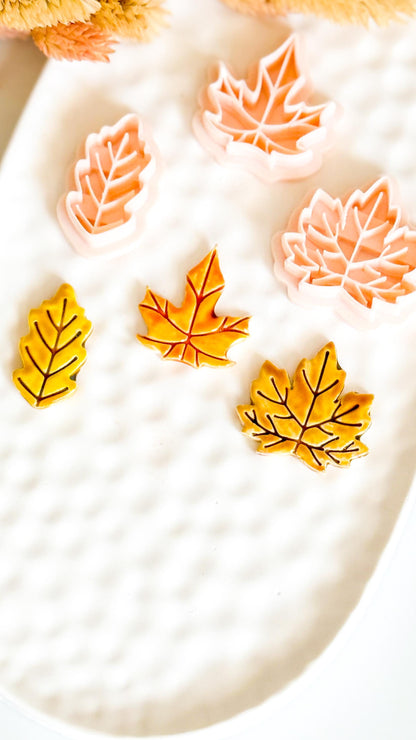 Autumn Leaf Clay Cutters: Oak & Maple Polymer Clay Jewelry