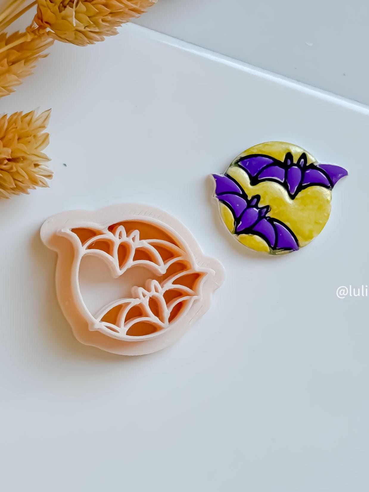 Double Bat Clay Cutter: Halloween Earring Mold, Gothic Jewelry