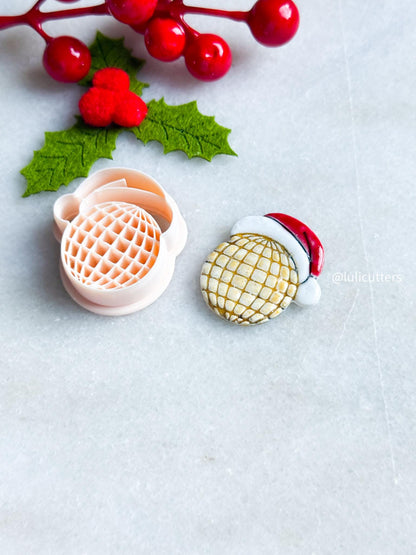 Santa Hat Ornament Clay Cutter: Polymer Clay Jewelry Tool - Grid Imprint