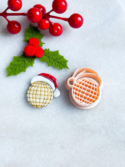 Santa Hat Ornament Clay Cutter: Polymer Clay Jewelry Tool - Grid Imprint