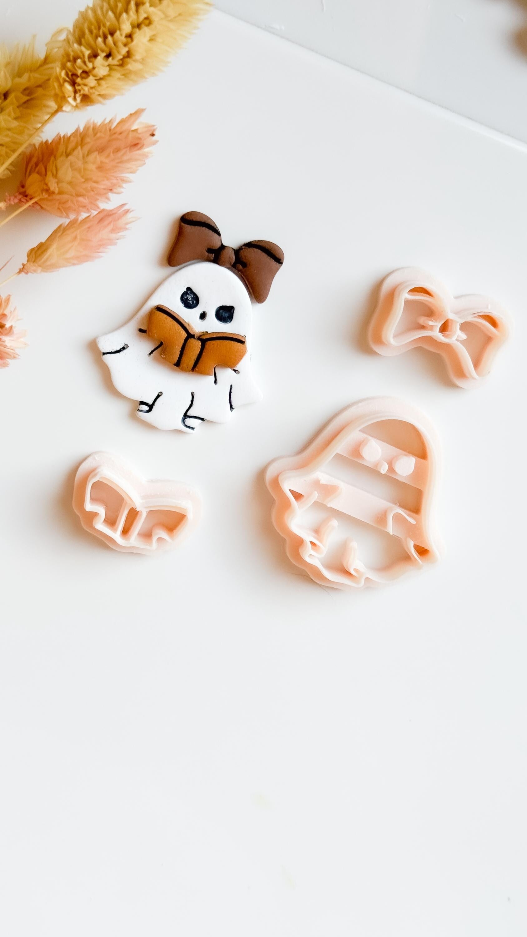Kawaii Ghost Girl Cutter Set: Polymer Clay Halloween Jewelry Mold