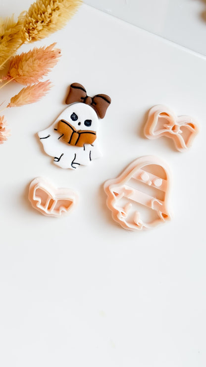 Kawaii Ghost Girl Cutter Set: Polymer Clay Halloween Jewelry Mold