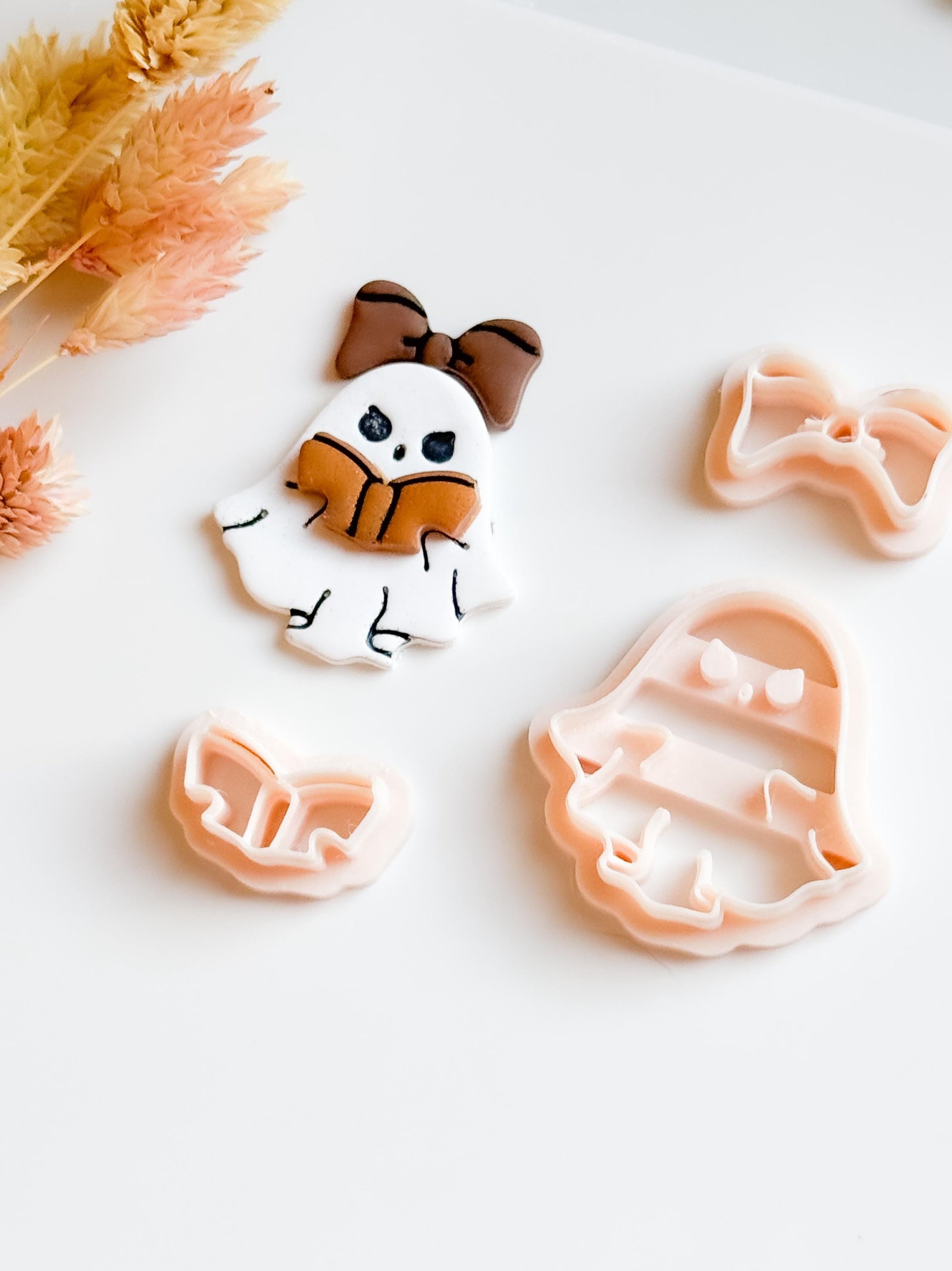 Kawaii Ghost Girl Cutter Set: Polymer Clay Halloween Jewelry Mold