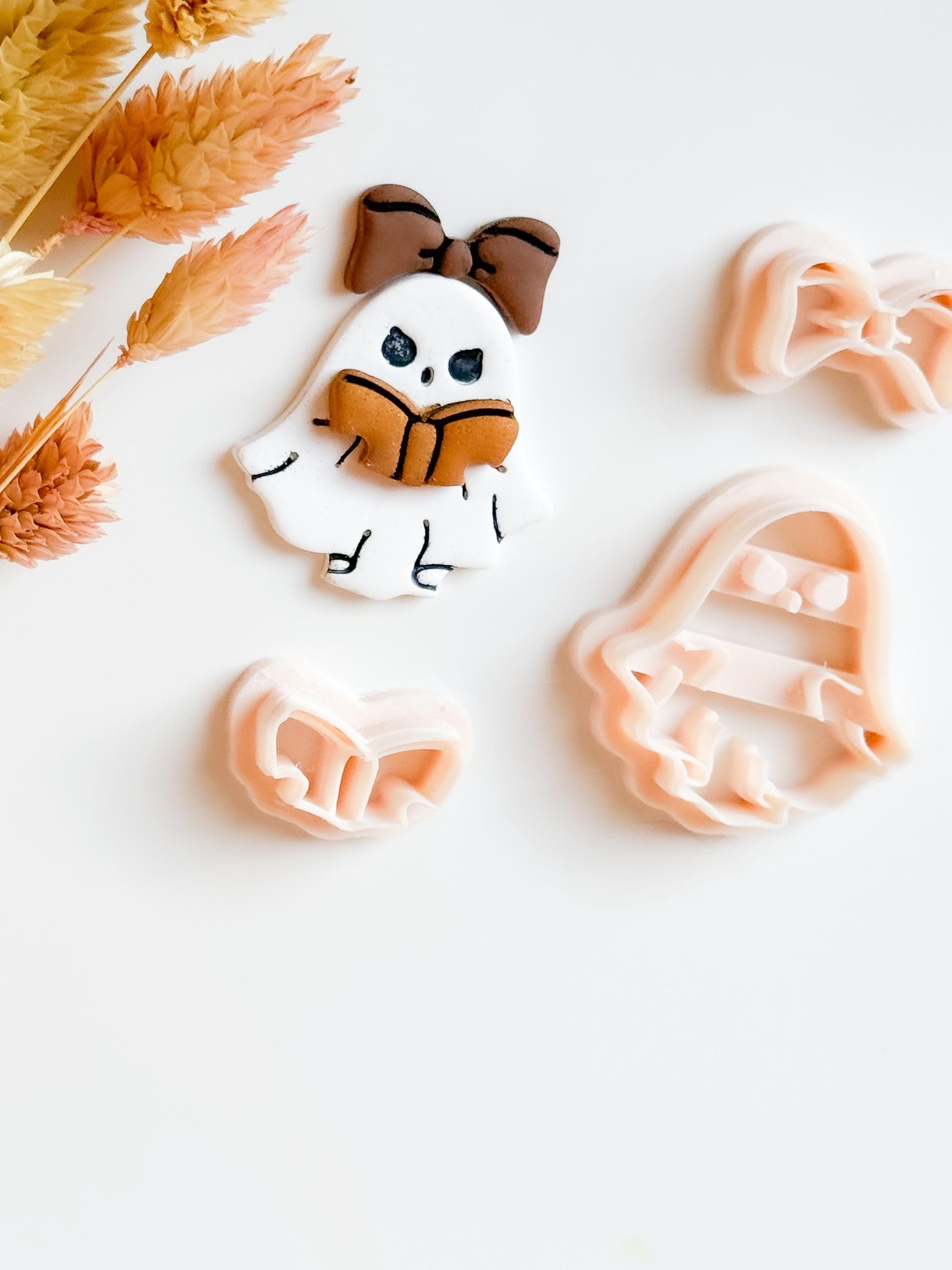 Kawaii Ghost Girl Cutter Set: Polymer Clay Halloween Jewelry Mold