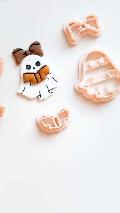 Kawaii Ghost Girl Cutter Set: Polymer Clay Halloween Jewelry Mold