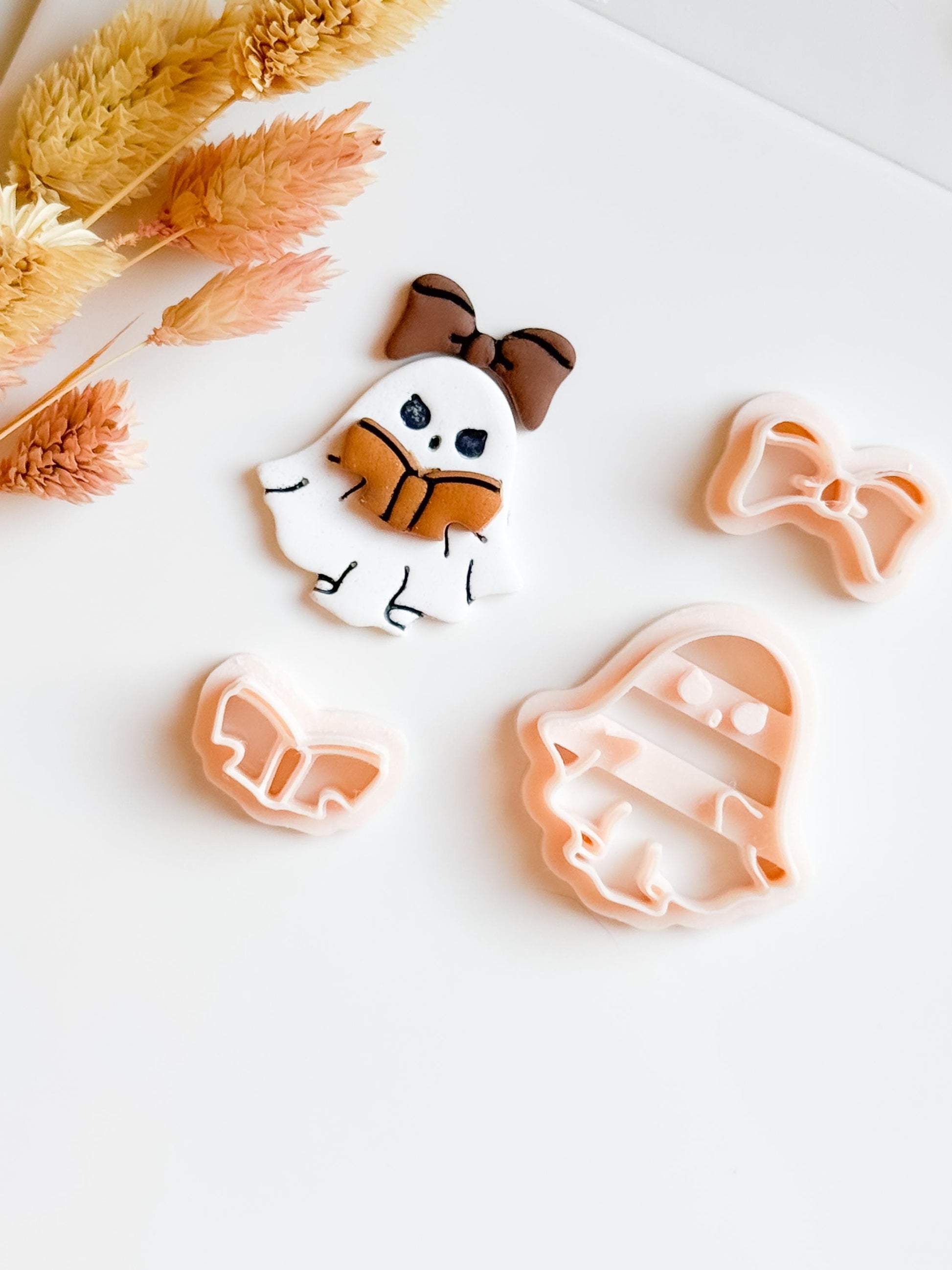 Kawaii Ghost Girl Cutter Set: Polymer Clay Halloween Jewelry Mold