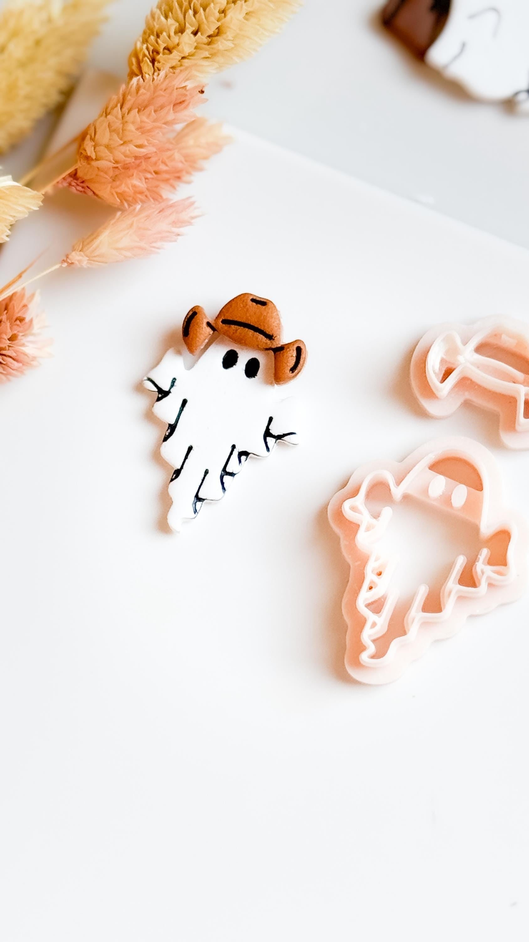 Cowboy Ghost Clay Cutter Set: Western Halloween Earring Mold