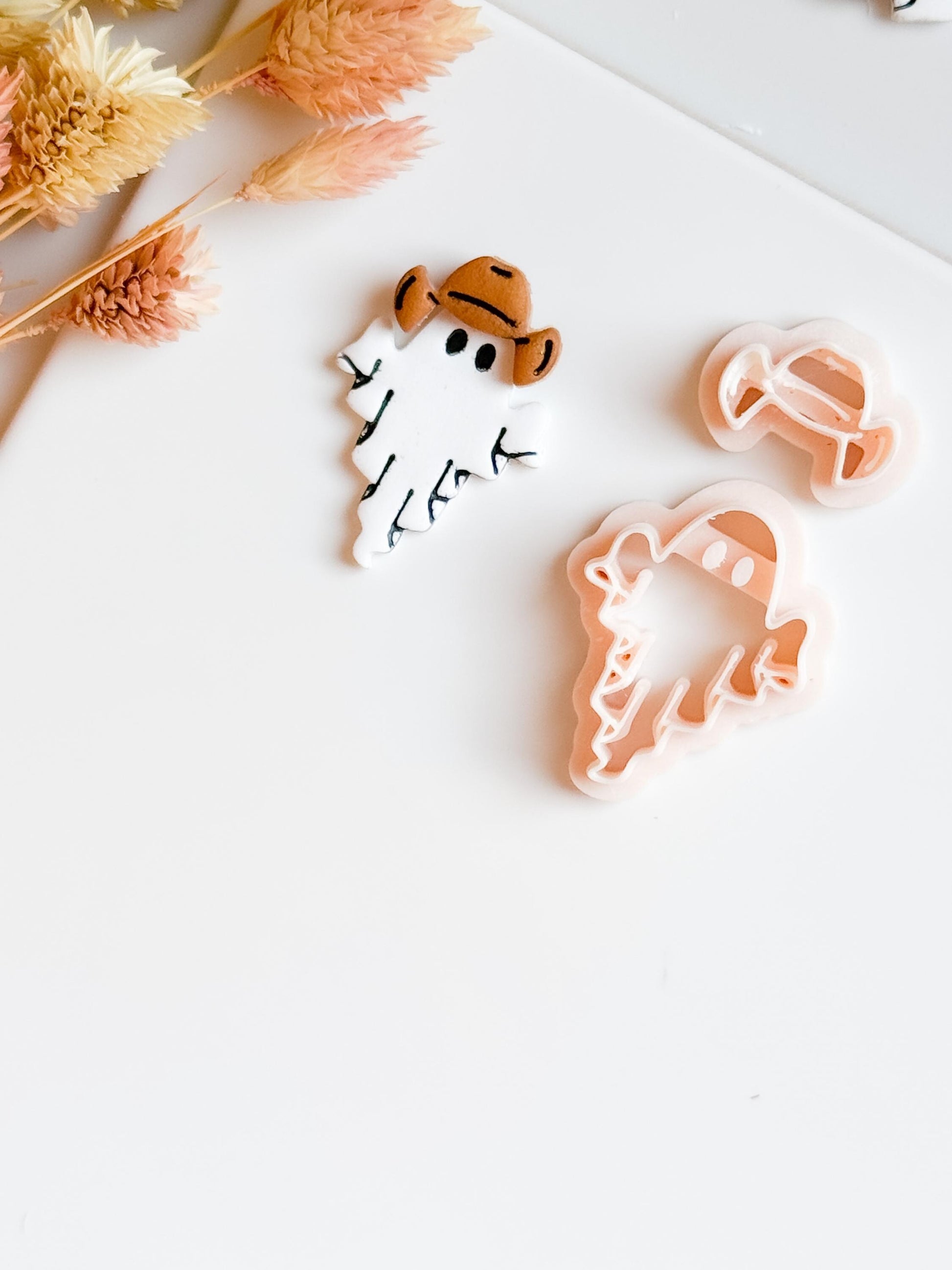 Cowboy Ghost Clay Cutter Set: Western Halloween Earring Mold