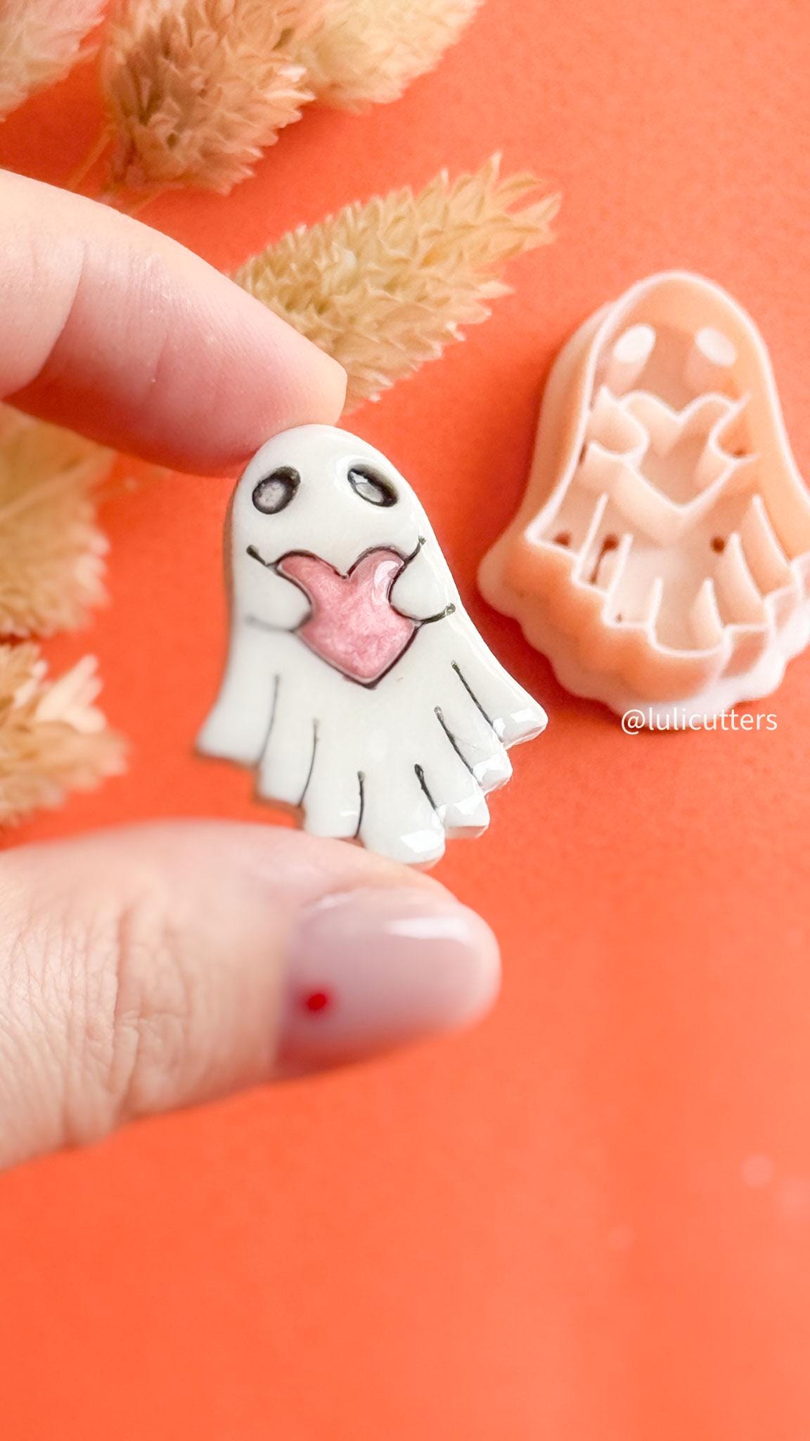 Scalloped Ghost Clay Cutter: Halloween Earring Mold, Polymer Clay Jewelry